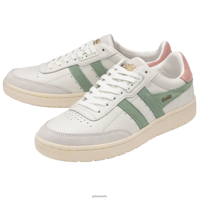 calzado V4PZL589 mujer Gola zapatillas clásicas de halcón blanco/verde niebla/rosa coral