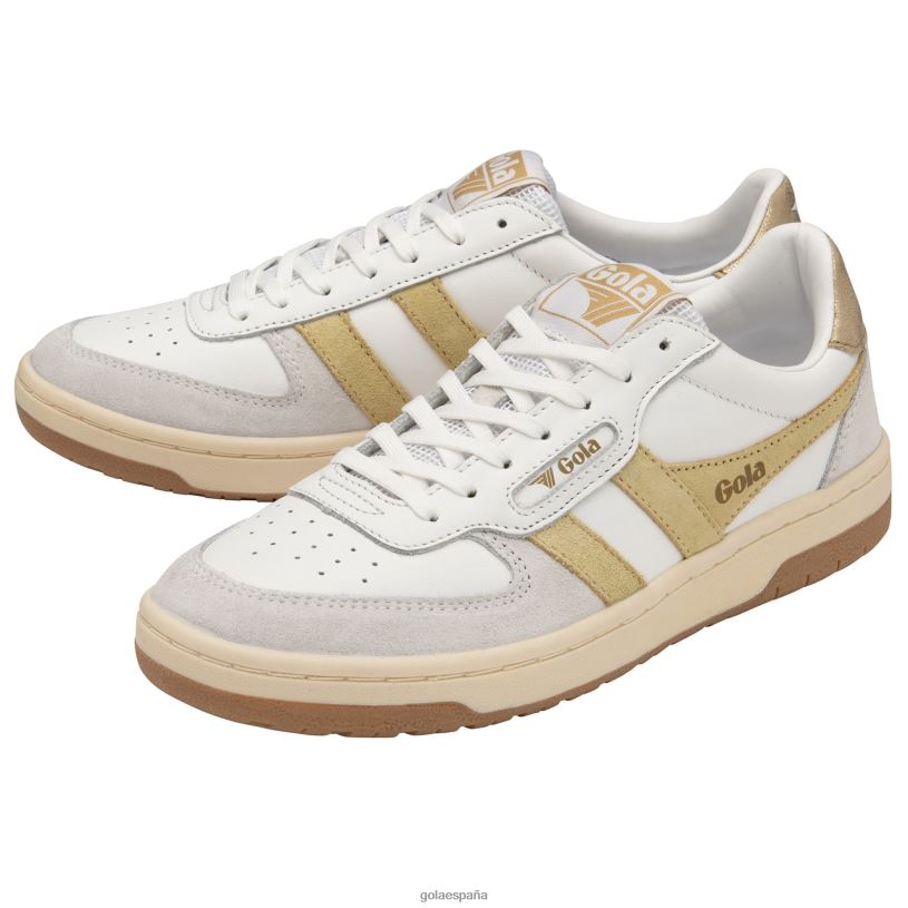 calzado V4PZL662 mujer Gola zapatillas clásicas halcón blanco/limón/oro