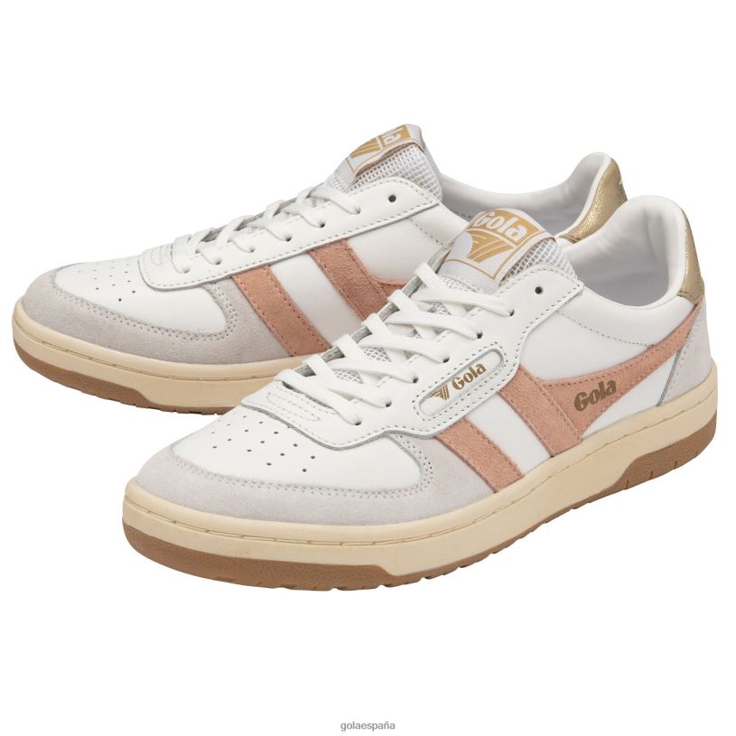 calzado V4PZL663 mujer Gola zapatillas clásicas halcón blanco/rosa perla/oro