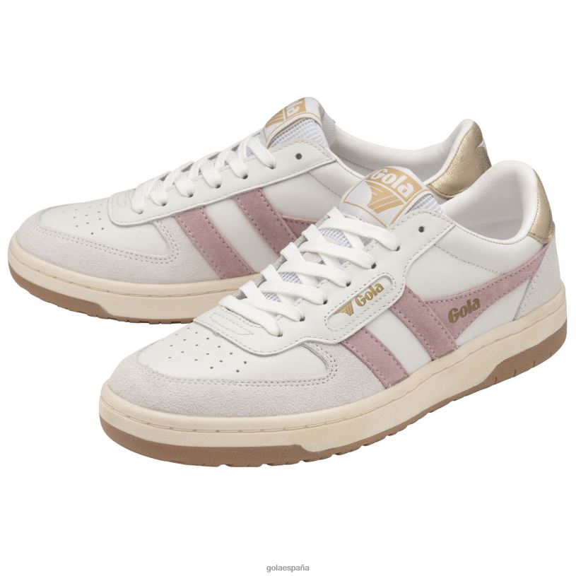 calzado V4PZL664 mujer Gola zapatillas clásicas halcón blanco/rosa pastel/dorado