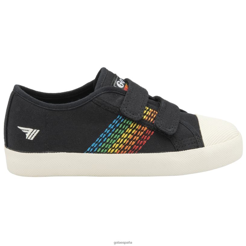 calzado V4PZL684 niños Gola zapatillas vegan classics coaster con correa de punto arcoíris negro/multi