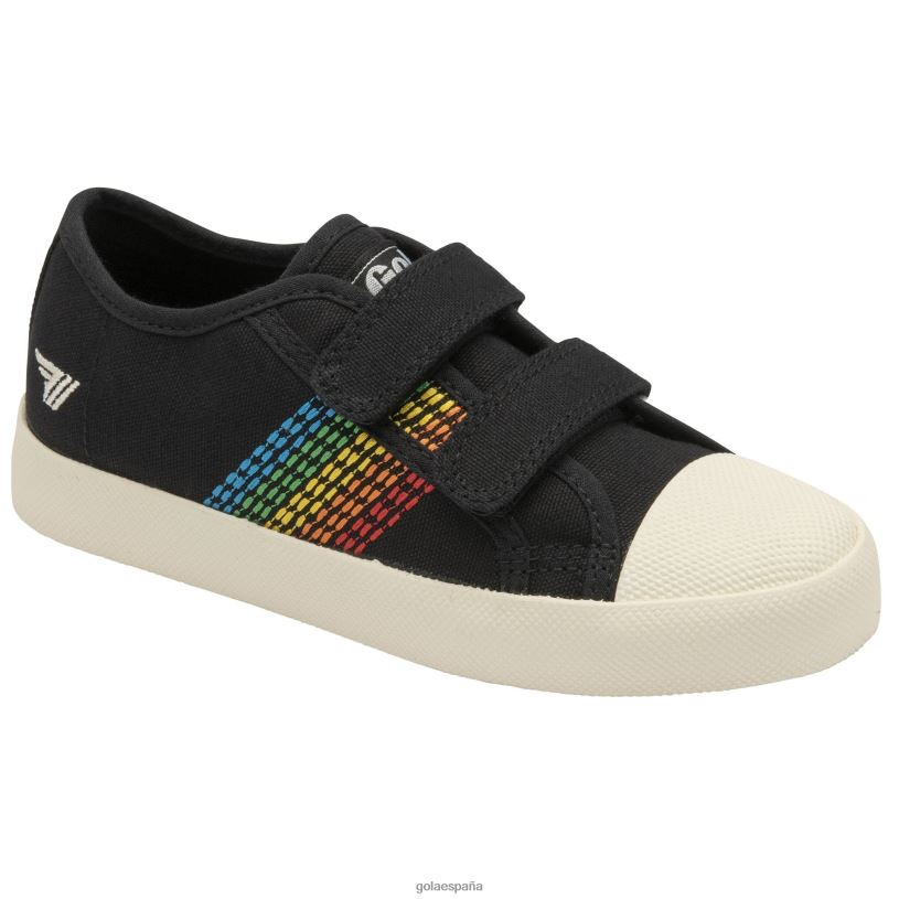 calzado V4PZL684 niños Gola zapatillas vegan classics coaster con correa de punto arcoíris negro/multi