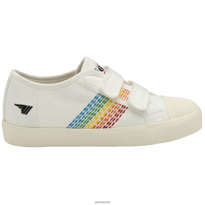 calzado V4PZL685 niños Gola zapatillas vegan classics coaster con correa de punto arcoíris blanco roto/multi