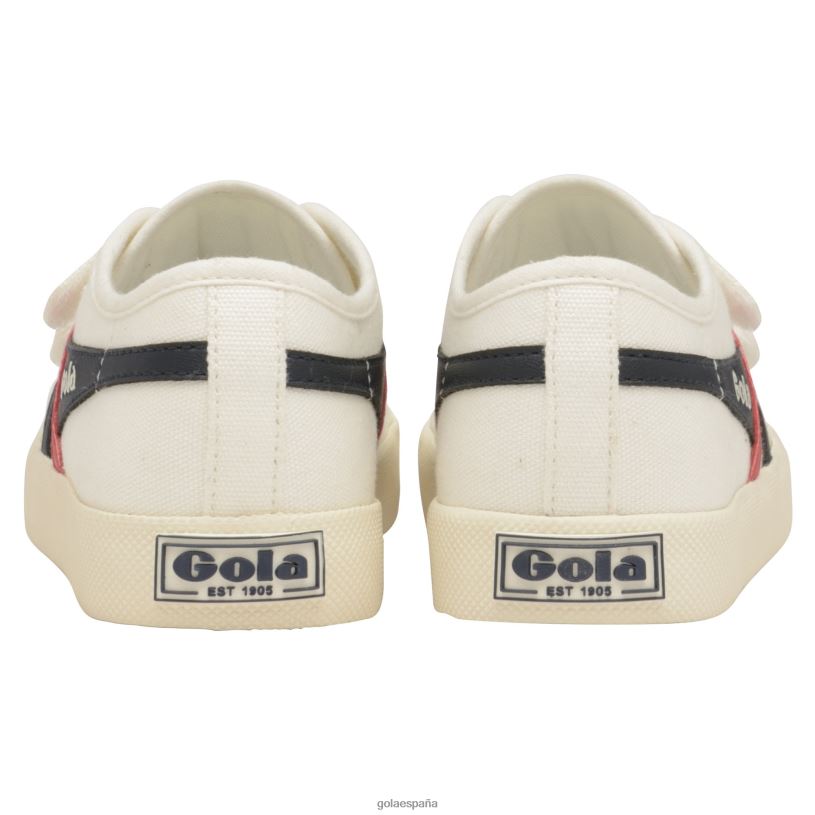 calzado V4PZL686 niños Gola zapatillas clásicas veganas con correa estilo posavasos blanco roto/azul marino/rojo