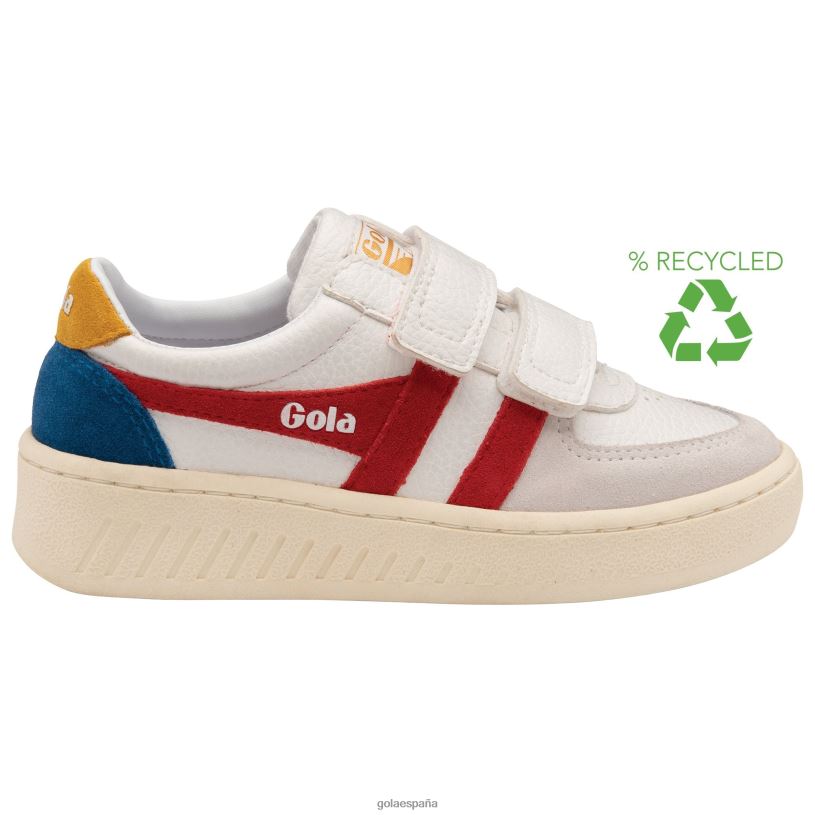 calzado V4PZL689 niños Gola tenis classics grandslam trident blanco/rojo intenso/azul marino