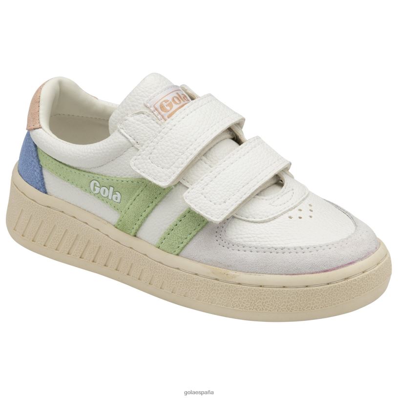 calzado V4PZL691 niños Gola tenis classics grandslam trident blanco/verde pátina/rosa perla
