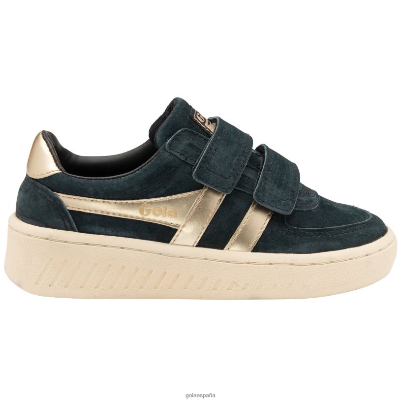 calzado V4PZL696 niños Gola tenis classics grandslam con correa de perlas negro